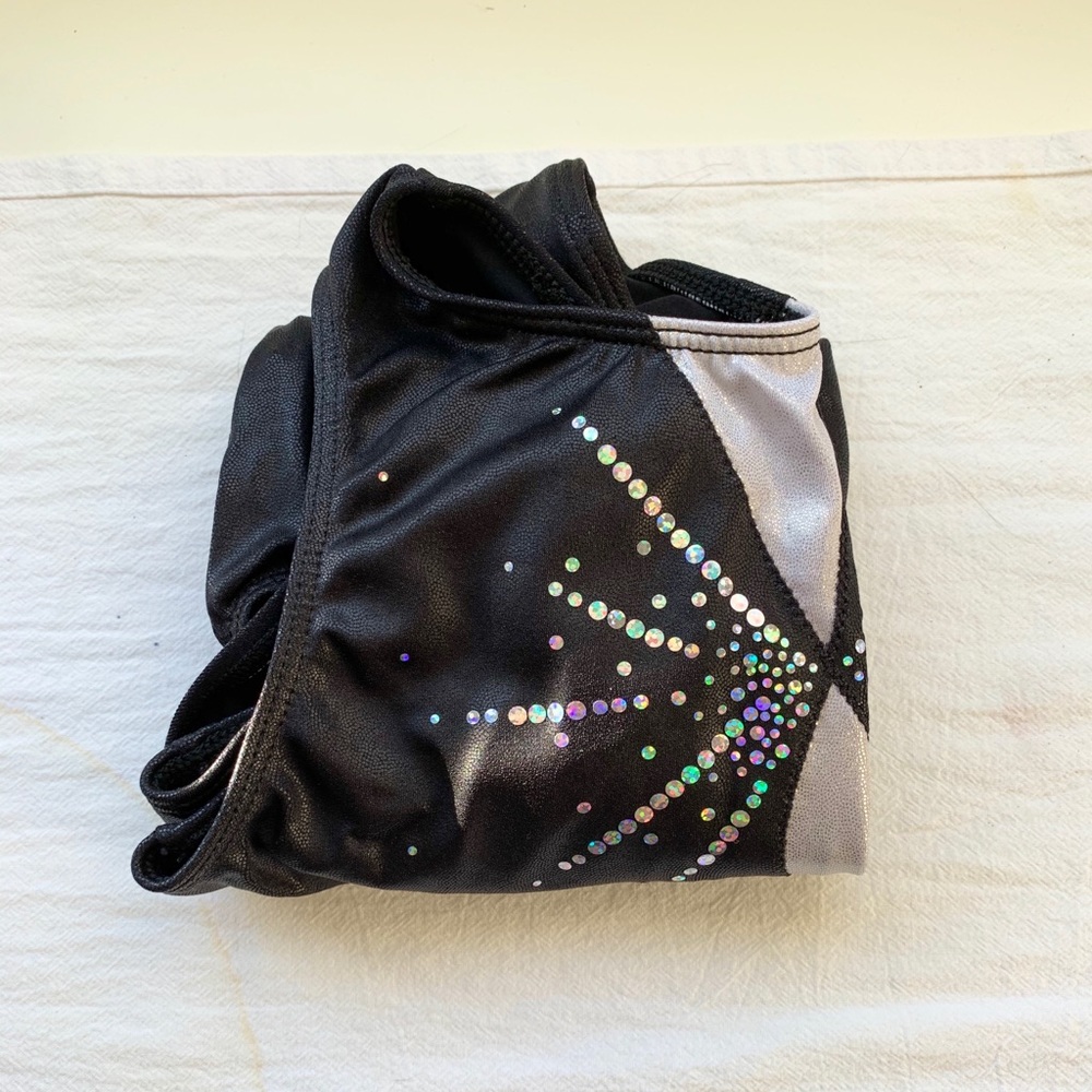 Gymnastics Leotard (Silver and Black)